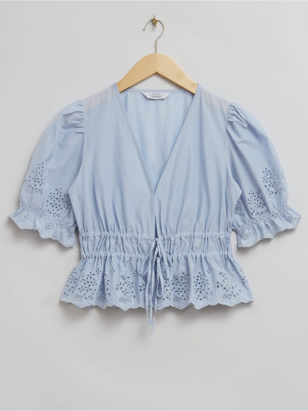 & Other Stories Broderie Anglaise Puff Sleeve Blouse